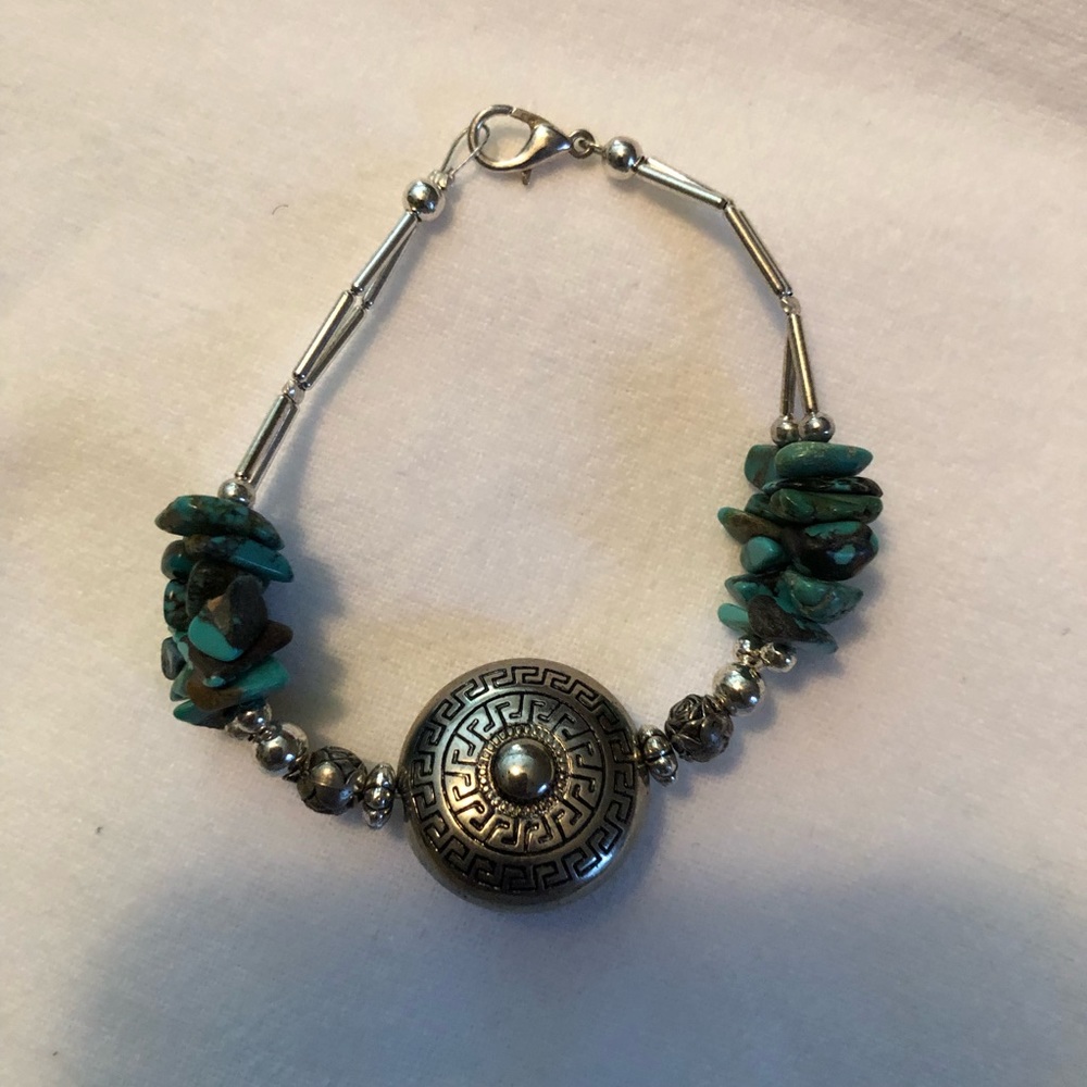 Turquoise & silver bracelet, Purchased At Monument Valley, authenticity unknown